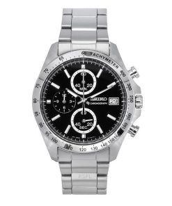 セイコー スピリット クロノグラフ ステンレススチール ブラックダイヤル クォーツ SBTR005 100M メンズ腕時計