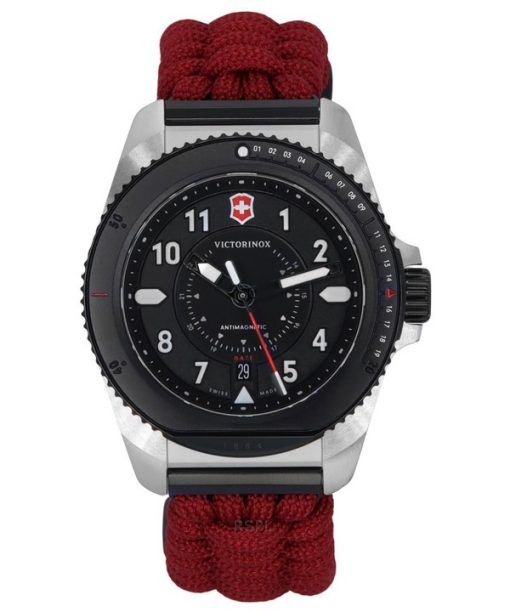 Victorinox Journey 1884 限定版 パラコード ストラップ ブラック ダイヤル クォーツ ダイバーズ 242016-1 200M メンズ腕時計 ギフトセット付き