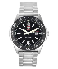 ルミノックス パシフィック ダイバー ステンレススチール ブラック ダイヤル クォーツ XS.3122 200M メンズ腕時計