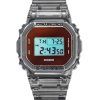 カシオ G-Shock デジタル グレー 半透明樹脂ストラップ クォーツ DW-5600TLS-8 200M メンズ腕時計