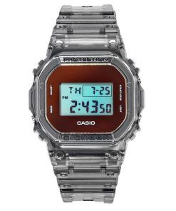 カシオ G-Shock デジタル グレー 半透明樹脂ストラップ クォーツ DW-5600TLS-8 200M メンズ腕時計