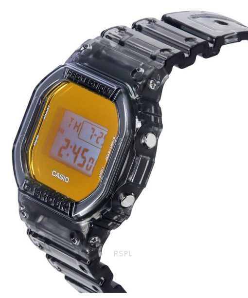 カシオ G-Shock デジタル グレー 半透明樹脂ストラップ クォーツ DW-5600TLS-8 200M メンズ腕時計