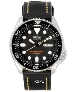 セイコー自動ダイバーズブラックレザーSKX007J1-LS2200Mメンズウォッチ