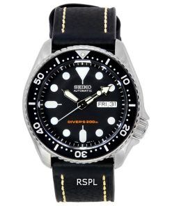 セイコー自動ダイバーズブラックレザーSKX007K1-LS2200Mメンズウォッチ