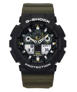 カシオ G-Shock アナログ デジタル 樹脂ストラップ ブラック ダイヤル クォーツ GA-100TU-1A3 200M メンズ腕時計