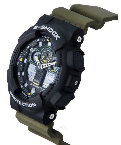 カシオ G-Shock アナログ デジタル 樹脂ストラップ ブラック ダイヤル クォーツ GA-100TU-1A3 200M メンズ腕時計