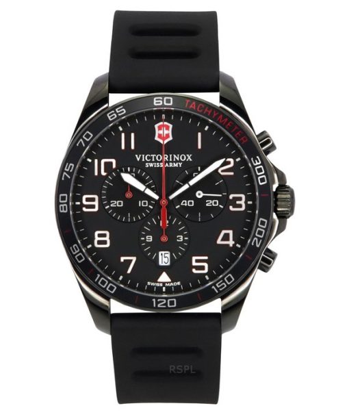 Victorinox Swiss Army フィールドフォース スポーツ クロノグラフ ラバーストラップ ブラック ダイヤル クォーツ 241889 100M メンズ腕時計