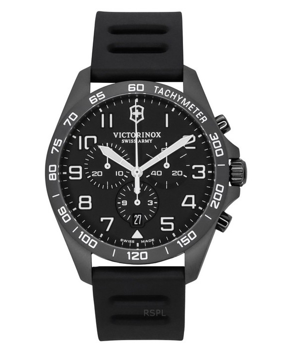 Victorinox Swiss Army フィールドフォース スポーツ クロノグラフ ラバーストラップ ブラック ダイヤル クォーツ 241926-1 100M メンズ腕時計