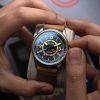 AVI-8 フライボーイ ウィングマン ワールドタイマー GMT アトランティック ブルー ダイヤル オートマチック AV-4120-01 メンズ腕時計 エクストラストラップ付き