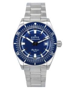 Edox スカイダイバー デイト リミテッドエディション ステンレススチール ブルーダイヤル 自動巻き ダイバーズ 80126 3BUM BUIN 300M メンズ腕時計