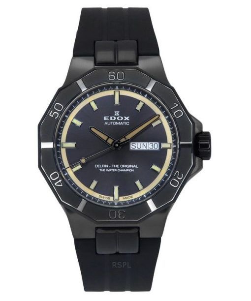 Edox Delfin The Original ラバーストラップ グレー文字盤 自動巻き ダイバーズ 88008 37GNCA GBEI 200M メンズ腕時計