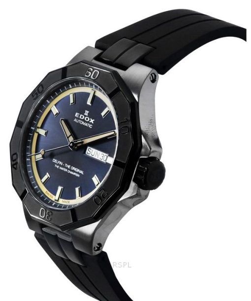 Edox Delfin The Original ラバーストラップ グレー文字盤 自動巻き ダイバーズ 88008 37GNCA GBEI 200M メンズ腕時計