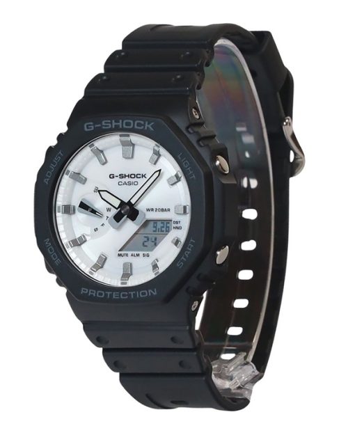 カシオ G-Shock アナログ デジタル バイオベース樹脂ストラップ ホワイト ダイヤル クォーツ GA-2100WD-1A 200M メンズ腕時計