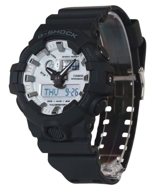 カシオ G-Shock アナログ デジタル 樹脂ストラップ ホワイト ダイヤル クォーツ GA-700WD-1A 200M メンズ腕時計