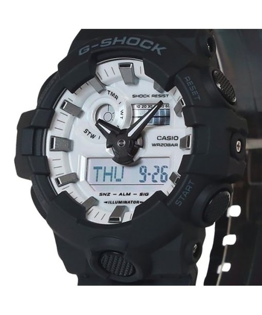 カシオ G-Shock アナログ デジタル 樹脂ストラップ ホワイト ダイヤル クォーツ GA-700WD-1A 200M メンズ腕時計