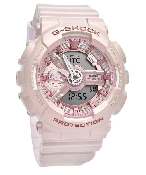 カシオ G-Shock アナログ デジタル バイオベース樹脂 ピンク ダイヤル クォーツ GMA-S110ST-4A 200M レディース腕時計