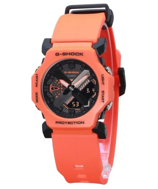 カシオ G-Shock アナログ デジタル バイオベース オレンジ 樹脂 ストラップ ブラック ダイヤル クォーツ GA-2300FL-4A 200M メンズ 腕時計