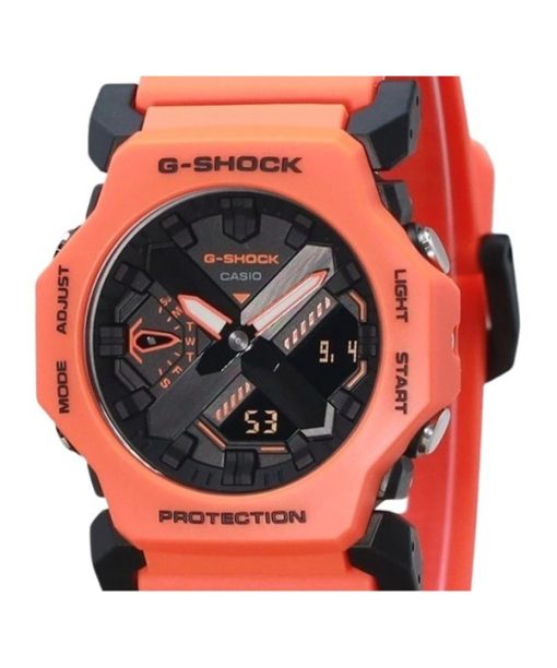 カシオ G-Shock アナログ デジタル バイオベース オレンジ 樹脂 ストラップ ブラック ダイヤル クォーツ GA-2300FL-4A 200M メンズ 腕時計