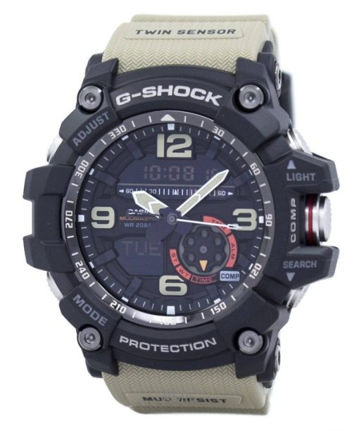 再生カシオ G-Shock マッドマスター アナログ デジタル ツインセンサー 樹脂ストラップ ブラック ダイヤル クォーツ GG-1000-1A5 200M メンズ腕時計