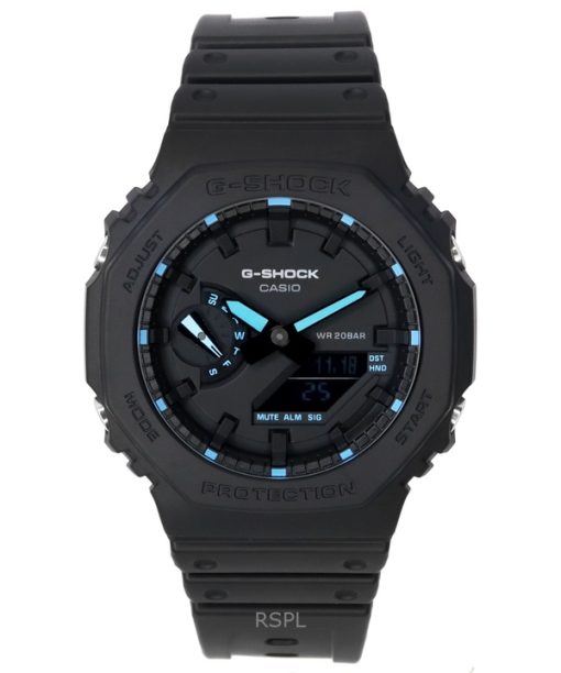 再生カシオ G-Shock ネオンアクセント アナログ デジタル ブラック ダイヤル クォーツ GA-2100-1A2 200M メンズ腕時計