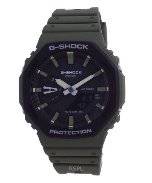 再生カシオ G-Shock アナログ デジタル 樹脂ストラップ ブラック ダイヤル クォーツ GA-2110SU-3A 200M メンズ腕時計