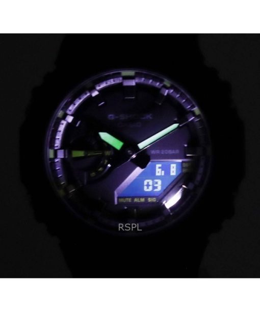 再生カシオ G-Shock アナログ デジタル ネオンアクセント 樹脂ストラップ ブラック ダイヤル クォーツ GA-2100-1A3 200M メンズ腕時計