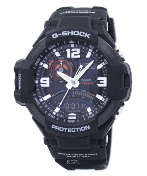 再生カシオ G-Shock アナログ デジタル 樹脂ストラップ ブラック ダイヤル クォーツ GA-1000-1A 200M メンズ腕時計